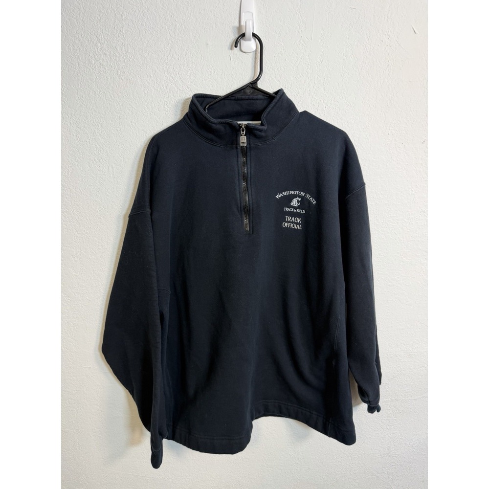 Russell‎ Athletic WASHINGTON STATE Black Quarter Zip Sweatshirt Vintage Size XL